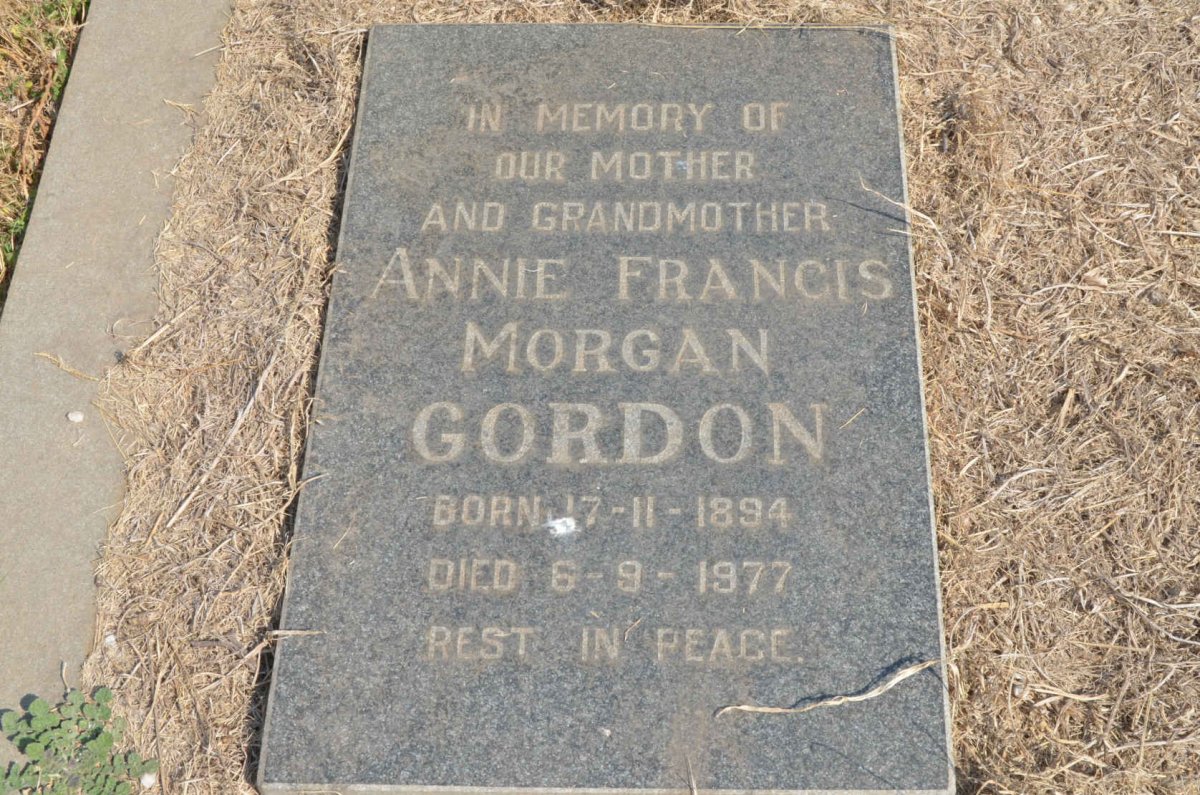 GORDON Annie Francis Morgan 1894-1977 :: GORDON Alexander Joseph -1974