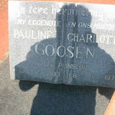 GOOSEN Pauline Charlotte nee PRINSLOO 1913-1971