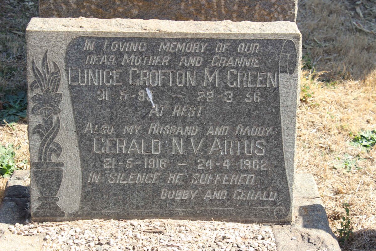 GREEN Eunice Crofton M. 1883-1956 :: ARTUS Gerald N.V. 1916-1962