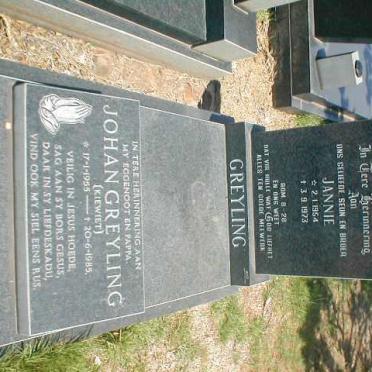 GREYLING Jannie 1954-1973 :: GREYLING Johan 1955-1985
