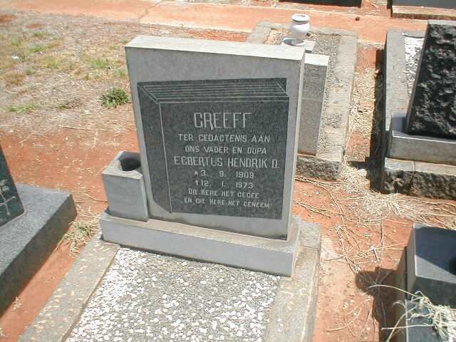 GREEFF Egbertus Hendrik D. 1909-1973