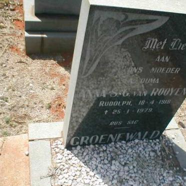 GROENEWALD Anna S.G van Rooyen nee RUDOLPH 191?-1979
