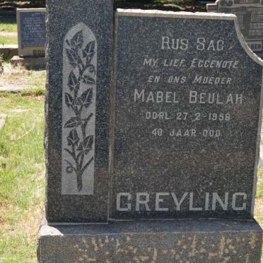 GREYLING Mabel Beulah -1958