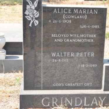 GRINDLAY Walter Peter 1912-1989 &amp; Alice Marian COWLARD 1908-1985
