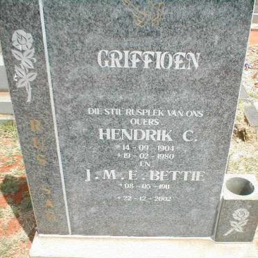 GRIFFIOEN Hendrik C. 1904-1980 &amp; J.M.E. 1911-2002