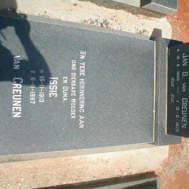 GREUNEN Jan D., van 1909-1973 &amp; Issie 1910-1997