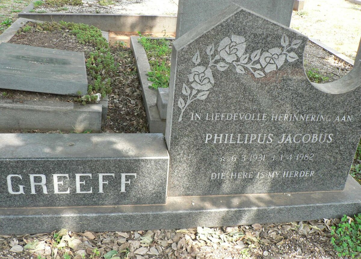 GREEFF Phillipus Jacobus 1931-1982 &amp; Susanna Elizabeth 1932-1985