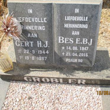 GROBLER H.J. 1944-1987 &amp; E.B.J. 1947-2015