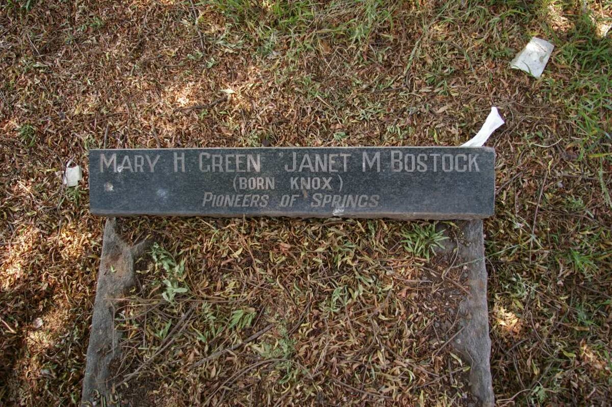 GREEN Mary H. nee KNOX :: BOSTOCK Janet M. nee KNOX