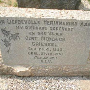 GRIESSEL Gert Diederick 1923-1951
