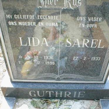 GUTHRIE Sarel 1933- &amp; Lida 1936-1996