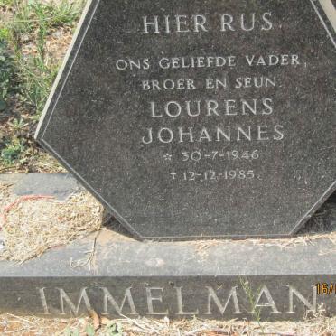 IMMELMAN Lourens Johannes 1946-1985
