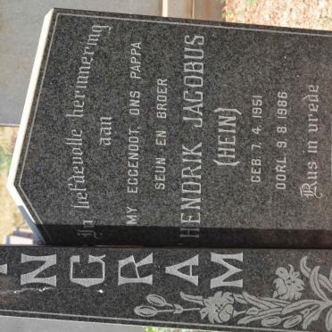 INGRAM Hendrik Jacobus 1951-1986