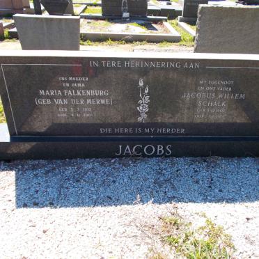 JACOBS Jacobus Willem Schalk 1907-1976 &amp; Maria Falkenburg VAN DER MERWE 1913-2004