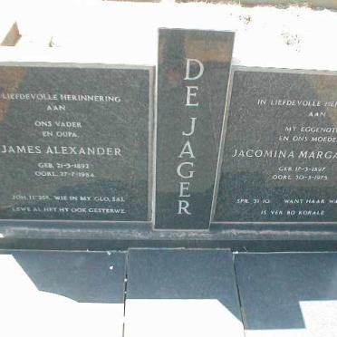JAGER James Alexander, de 1892-1984 &amp; Jacomina Margaretha 1897-1975