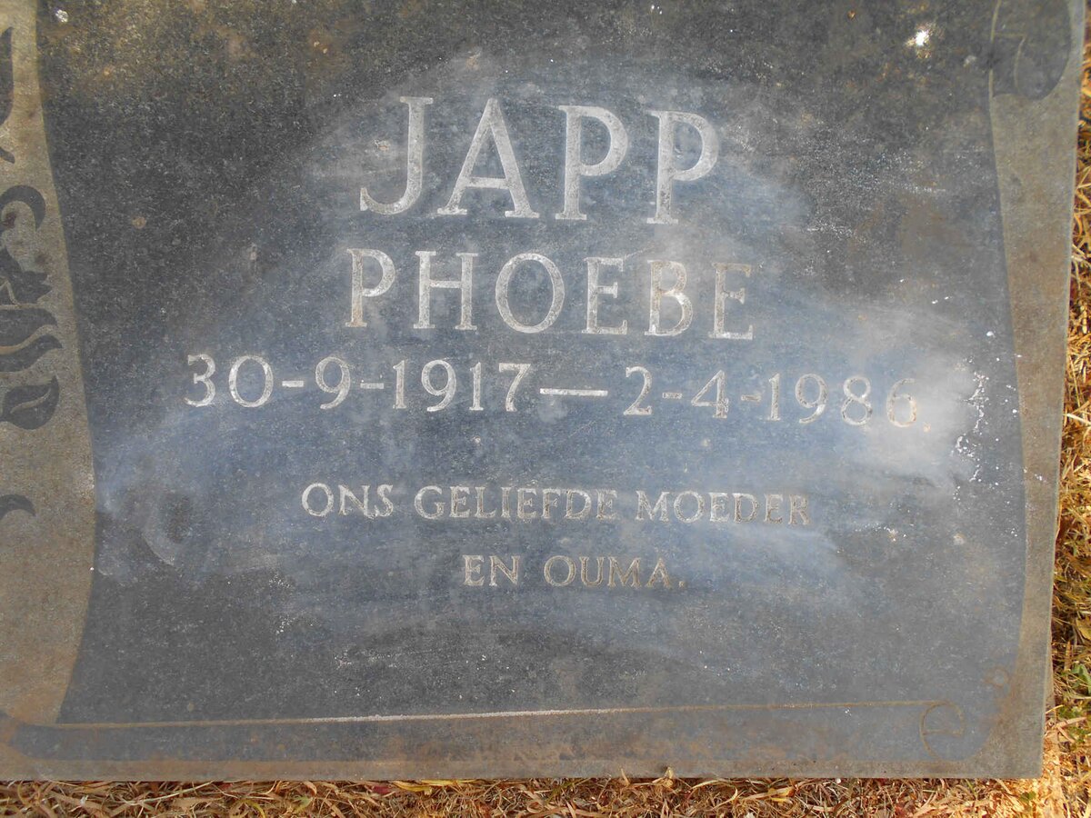 JAPP Phoebe 1917-1986
