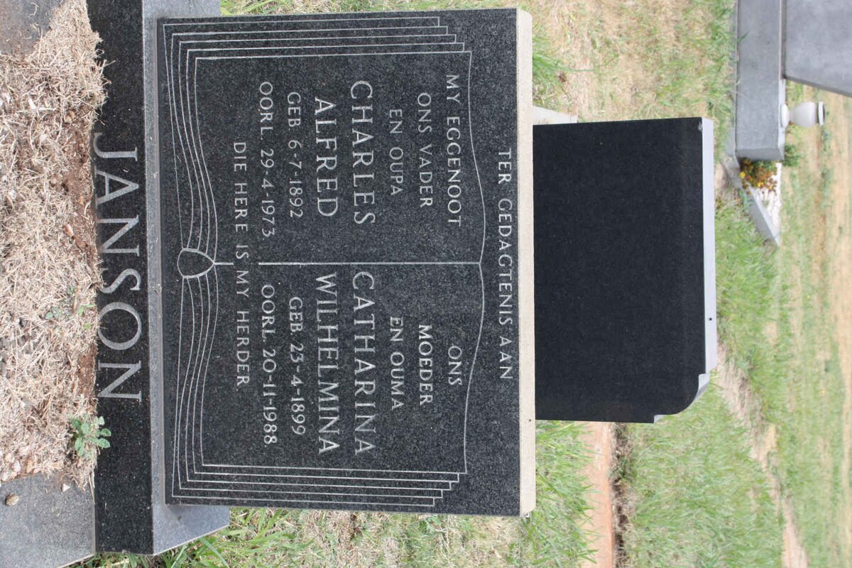 JANSON Charles Alfred 1892-1973 &amp; Catharina Wilhelmina 1899-1988