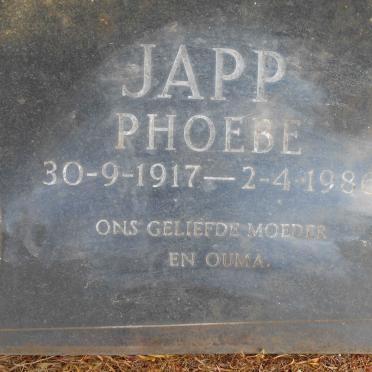 JAPP Phoebe 1917-1986
