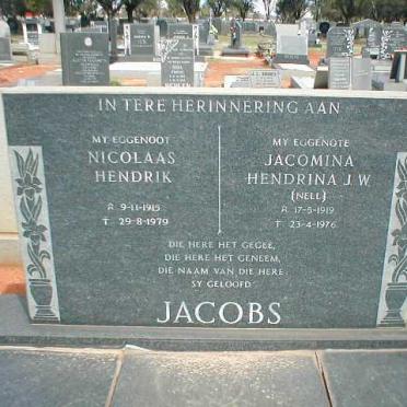 JACOBS Nicolaas Hendrik 1915-1979 &amp; Jacomina Hendrina J.W. NELL 1919-1976