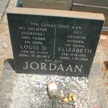 JORDAAN Louis D. 1921-1972 &amp; Elizabeth 1921-1985