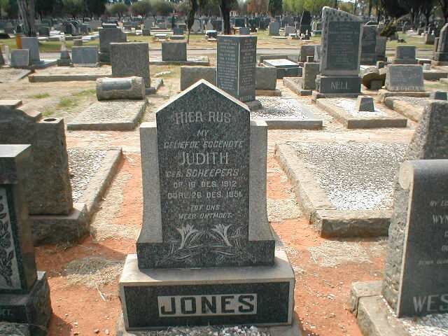 JONES Judith nee SCHEEPERS 1910-1951