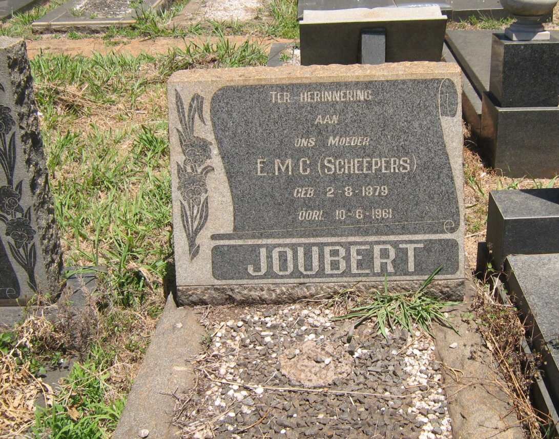JOUBERT E.M.C. nee SCHEEPERS 1879-1961