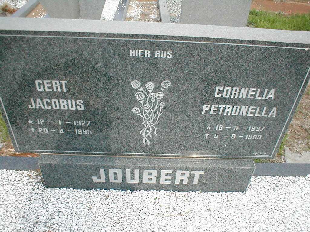 JOUBERT Gert Jacobus 1927-1995 &amp; Cornelia Petronella 1937-1989