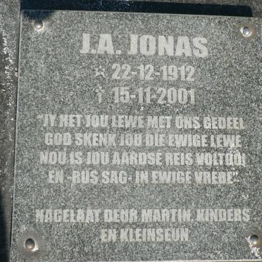 JONAS J.A. 1912-2001