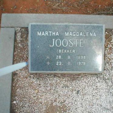 JOOSTE Martha Magdalena nee BEKKER 1898-1979