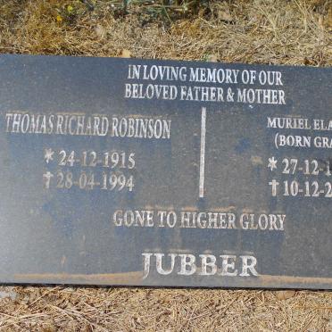 JUBBER Thomas Richard Robinson 1915-1994 &amp; Muriel Elaine GRAY 1922-2011
