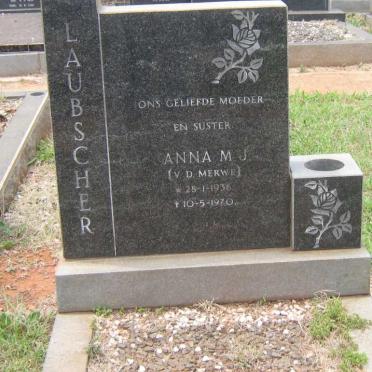 LAUBSCHER Anna M.J. nee V.D. MERWE 1936-1970