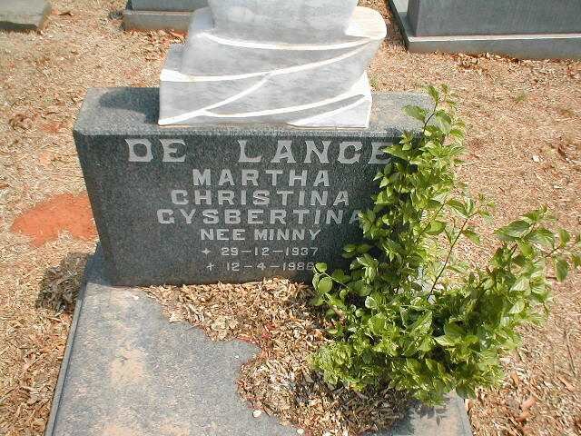 LANGE Martha Christina Gysbertina, de nee MINNY 1937-1986