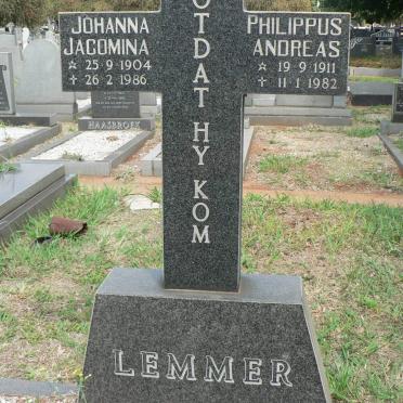 LEMMER Philippus Andreas 1911-1982 &amp; Johanna Jacomina 1904-1986