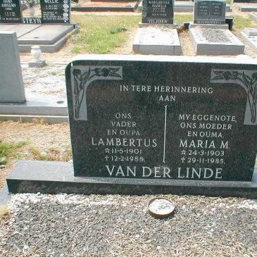 LINDE Lambertus, van der 1901-1988 &amp; Maria M. 1903-1985