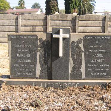 LIEBENBERG Barend Jacobus 1895-1979 &amp; Rachel Elizabeth 1884-1961