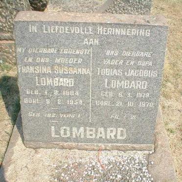 LOMBARD Tobias Jacobus 1879-1970 &amp; Fransina Sussanna 1884-1954
