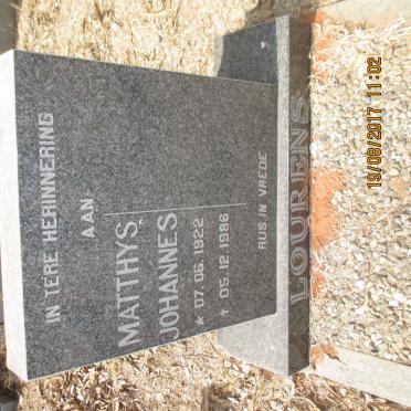 LOURENS Matthys Johannes 1922-1986