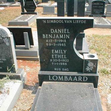 LOMBAARD Daniël Benjamin 1918-1985 &amp; Emily Ethel 1922-1988