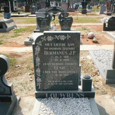 LOUWRENS Hermanus J.P. 1918-1998 &amp; Elsie VAN SCHALKWYK 1921-