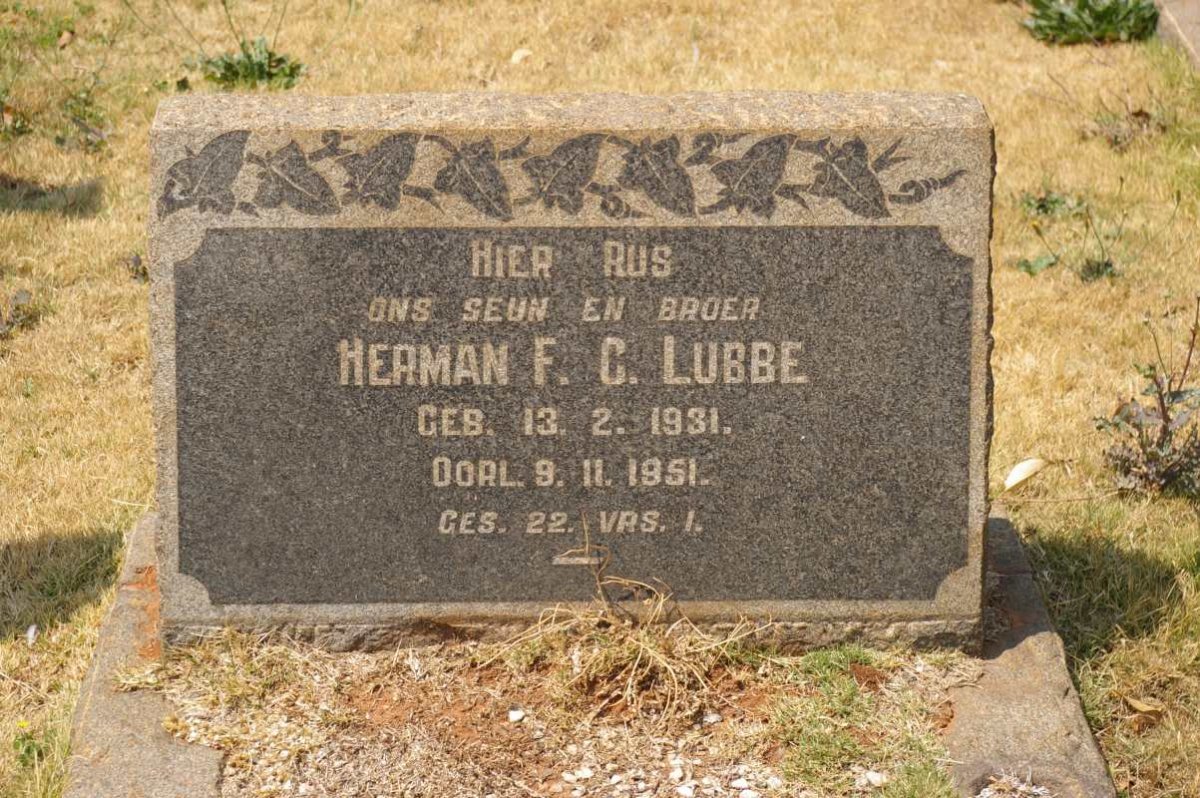 LUBBE Herman F.C. 1931-1951