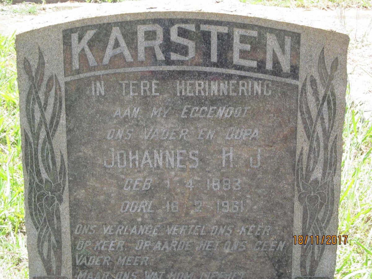 KARSTEN Johannes H.J. 1883-1961
