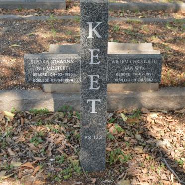 KEET Willem Christoffel van Wyk 1921-1967 &amp; Susara Johanna MOSTERT 1925-1994