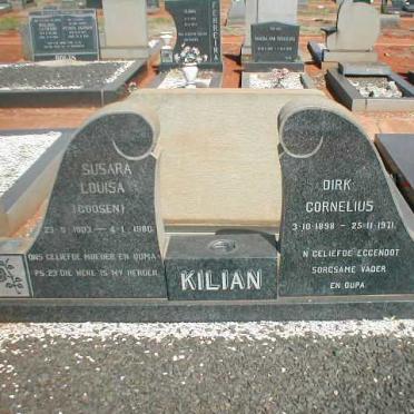 KILIAN Dirk Cornelius 1898-1971 &amp; Susara Louisa GOOSEN 190?-1980