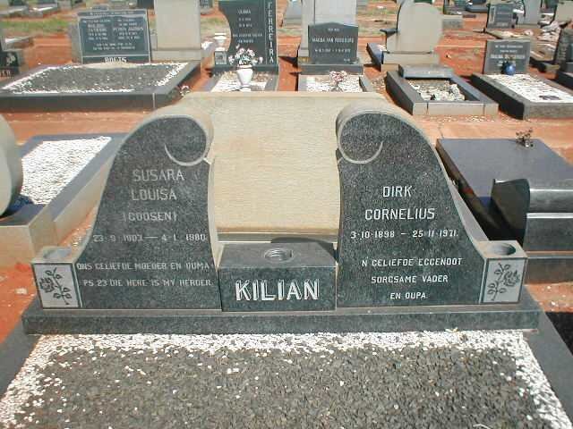 KILIAN Dirk Cornelius 1898-1971 &amp; Susara Louisa GOOSEN 190?-1980