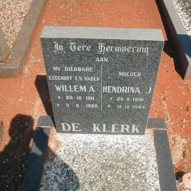 KLERK Willem A., de 1911-1980 &amp; Hendrina J. 1916-1994