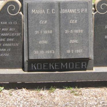 KOEKEMOER Johannes P.H. 1896-1961 &amp; Maria E.C. 1898-1967