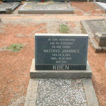 KOEN Matthys Johannes 1915-1968