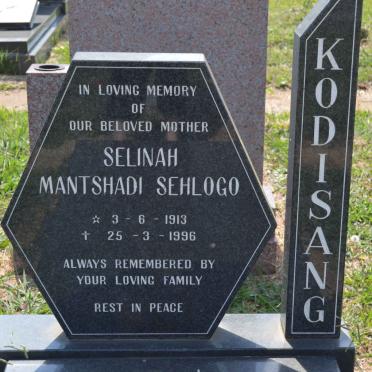 KODISANG Selina Mantshadi Sehlogo 1913-1996