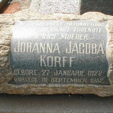 KORFF Johanna Jacoba 1922-1952