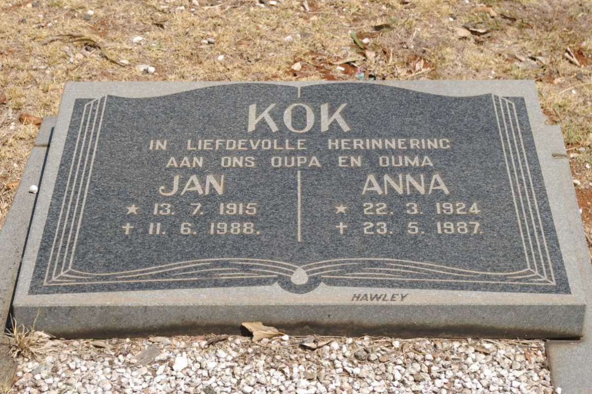 KOK Jan 1915-1988 &amp; Anna 1924-1987